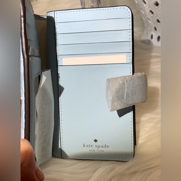 Kate Spade ♠️ New York Blue Glow Spade Flower Wallet NWT - Picture 5 of 12